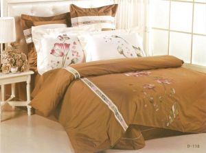 Сатиновое постельное белье с вышивкой D118 Сайлид  ― Нега сна